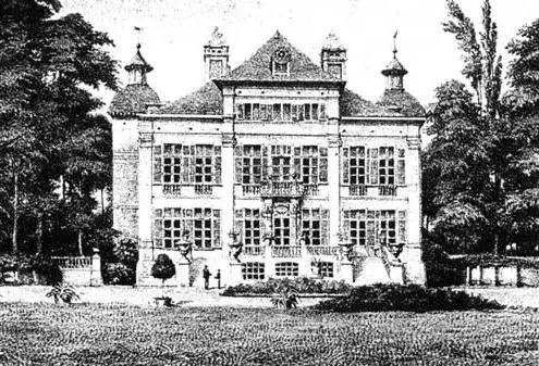 Oude zwart-witfoto van kasteel Beaulieu.