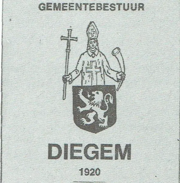 Briefhoofd van het gemeentebestuur, met Sint-Cornelius die het schild houdt.