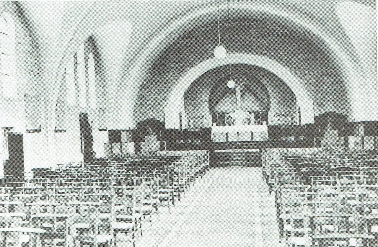 Binnenzicht van de kerk van Diegem-Lo (1929).