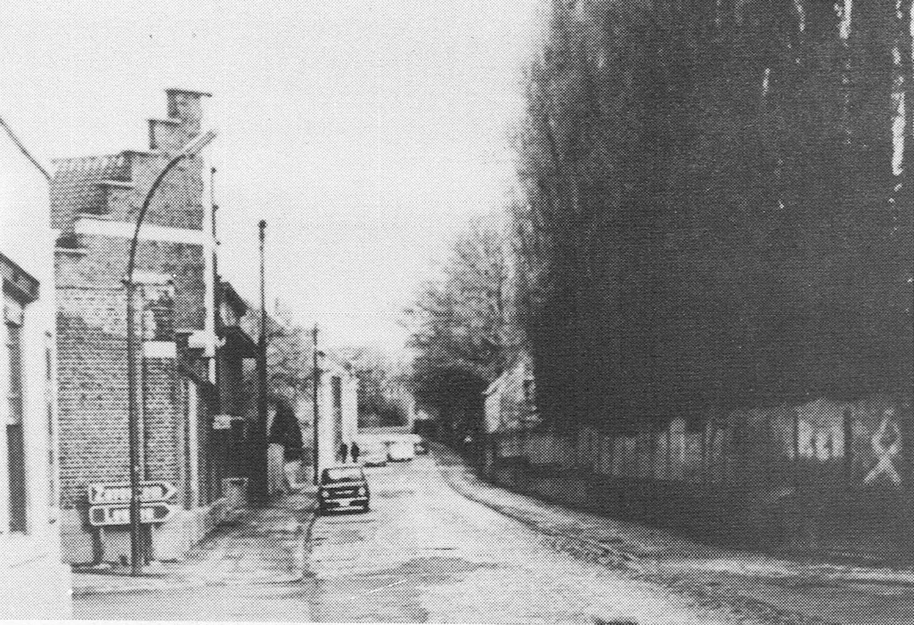 De Zaventemsesteenweg met rechts Alpiflora.