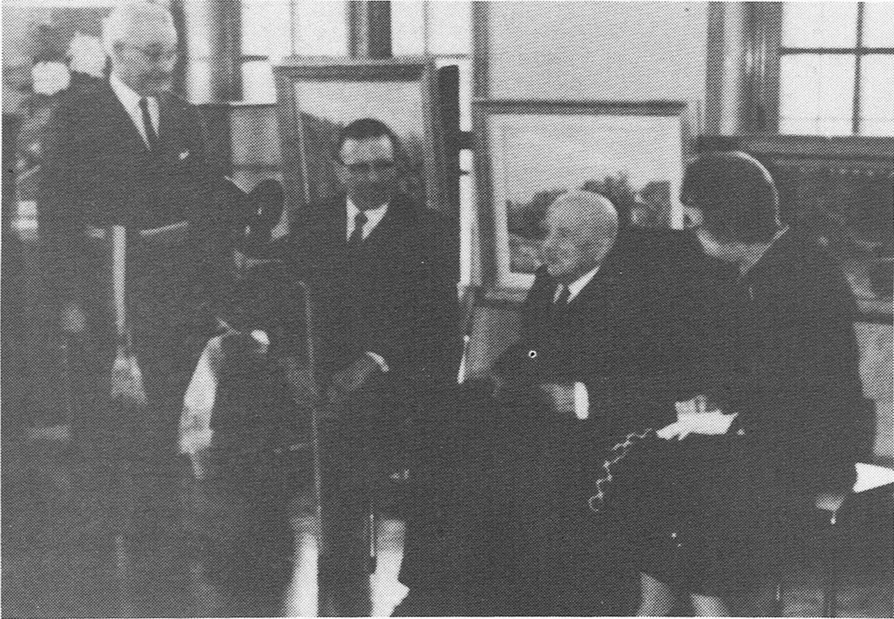 Alexis Mans (1871-1972), gevierd als honderdjarige in het cultureel centrum.