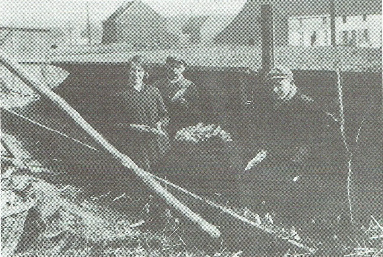 Diegem-Lo war für seinen Chicorée bekannt; hinten der Hof De Créé (1931).