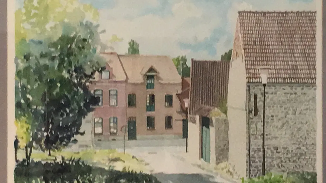Schilderij van de hoeve en De Cleyne Molen.