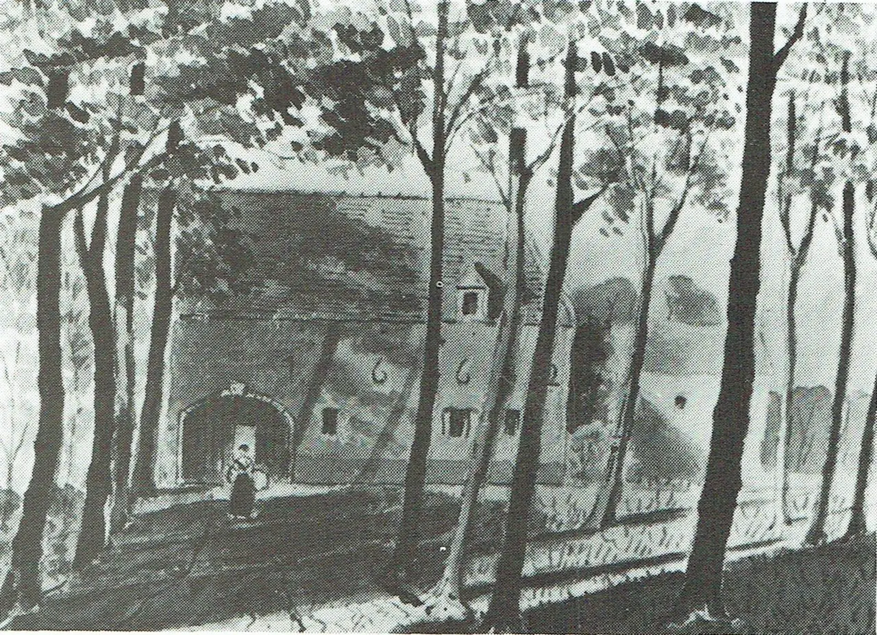 Louis Thiebaut: der Hof ten Bossche mit der Broekmolen, Maueranker von 1662.