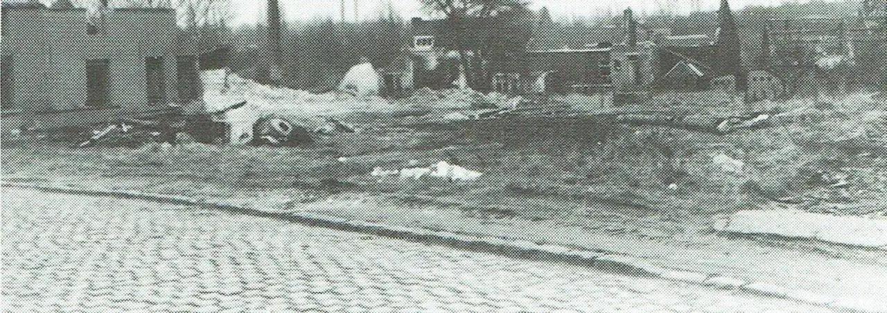 Abriss der St.-Katarinamolen; der Schornstein der späteren Brauerei steht noch (1970).