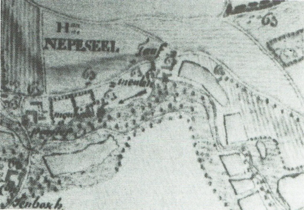 Nijpezele en de «Taufmeulen» op de Ferrariskaart (1777).