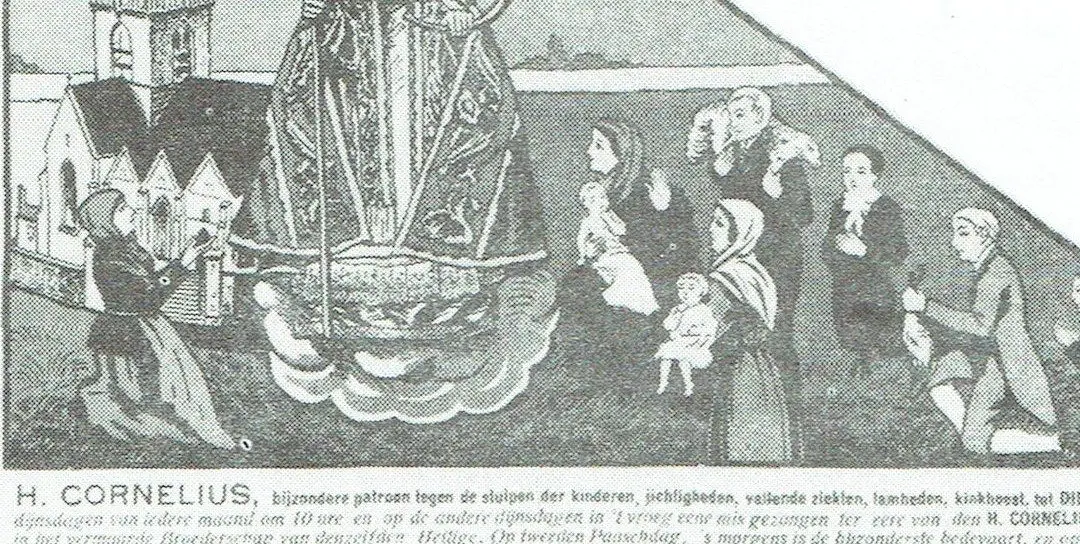 Een recent bedevaartvaantje, gedrukt in 1928.