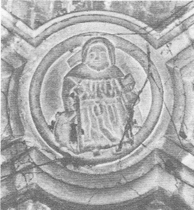 Schlussstein: der heilige Antonius Abt.