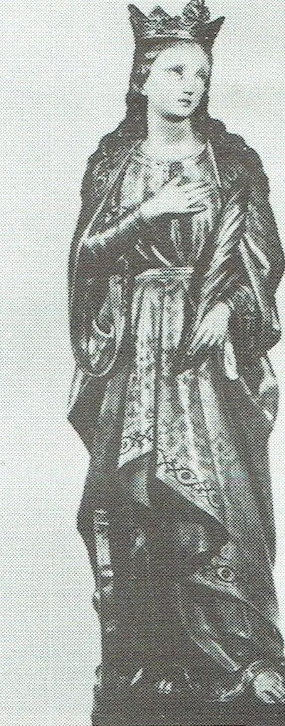 Die heilige Katharina, Patronin der Kirche.