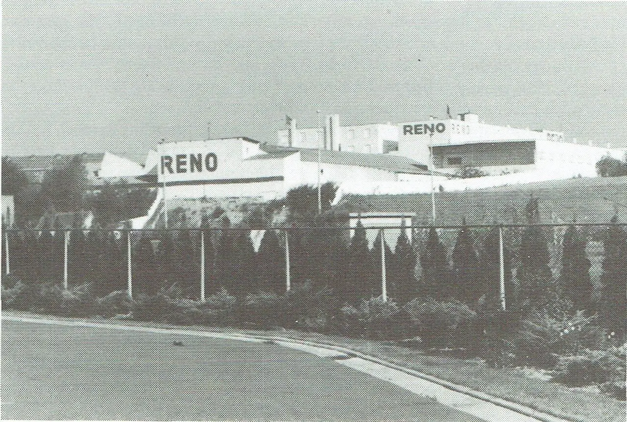 Die frühere Ofenfabrik Reno (1936) an der Zaventemsesteenweg (1980).
