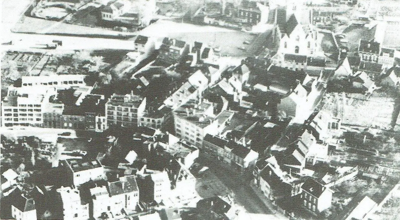 Luchtzicht uit 1973, met de Woluwelaan links bovenaan (foto Isselée, Beigem).